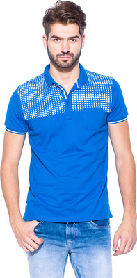 

Mufti Self Design Men's Polo Neck Blue, White T-Shirt, Royal