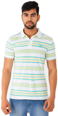 

Puma Striped Men' Polo Neck White T-Shirt, White-snapdrago