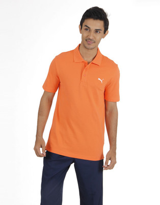 

Puma Solid Men's Polo Neck Orange T-Shirt, Nasturtium