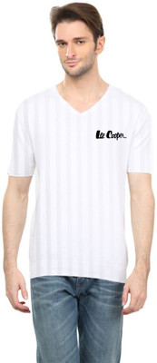 Cool Club Solid Men's V-neck White T-Shirt