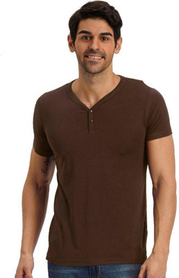 

Fritzberg Solid Men' V-neck Brown T-Shirt