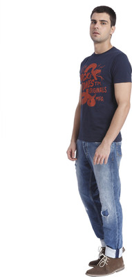 

Jack & Jones Solid Men's Round Neck Blue T-Shirt, Navy blazer