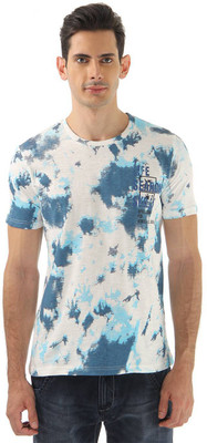 

Monte Carlo Printed Men's Round Neck White, Blue T-Shirt