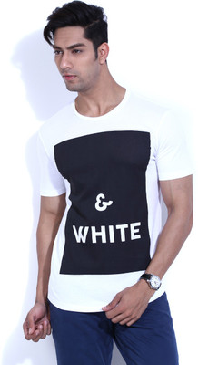 

United Colors of Benetton. Printed Men's Round Neck White T-Shirt, 101