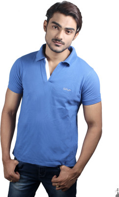 

Spur Solid Men's Polo Neck Blue T-Shirt, Baby blue