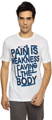 

Ajile by Pantaloons Printed Men's Round Neck White T-Shirt