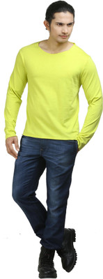 

Oviyon Solid Men's Boat Neck Gold T-Shirt, Celery