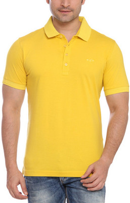 

ColorPlus Solid Men' Flap Collar Neck Yellow T-Shirt