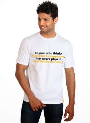 

Campus Sutra Printed Men Round Neck White T-Shirt