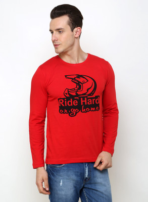 

Rigo Printed Men's Round Neck Red T-Shirt