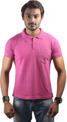 

Spur Solid Men's Polo Neck Pink T-Shirt, Onion