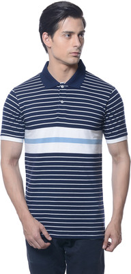Carve Striped Men's Polo Neck White T-Shirt