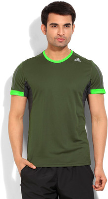 

ADIDAS Solid Men's Round Neck Green T-Shirt, Eargrn;sgreen