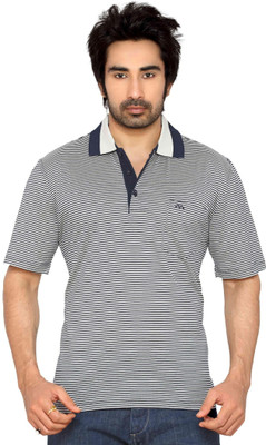 

Thinc Striped Men's Polo Neck White, Blue T-Shirt