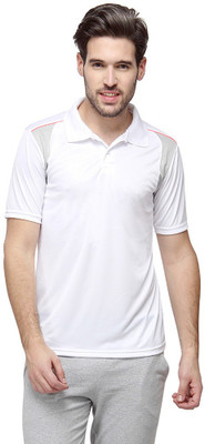 

Campus Sutra Solid Men Polo Neck White T-Shirt