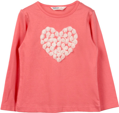 

Beebay Girls Solid T Shirt(Pink), Coral