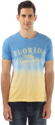 

Monte Carlo Printed Men's Round Neck Blue, Yellow T-Shirt