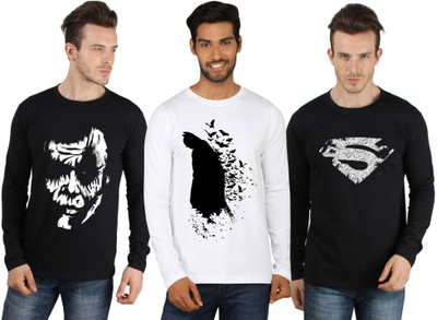 

SayItLoud Printed Men's Round Neck Black, White T-Shirt(Pack of 3
