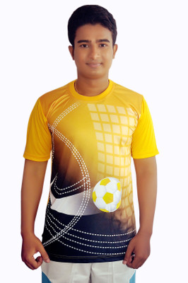

Dyed Colors Printed Men's Round Neck Gold, Multicolor T-Shirt, Dyed mulicolor