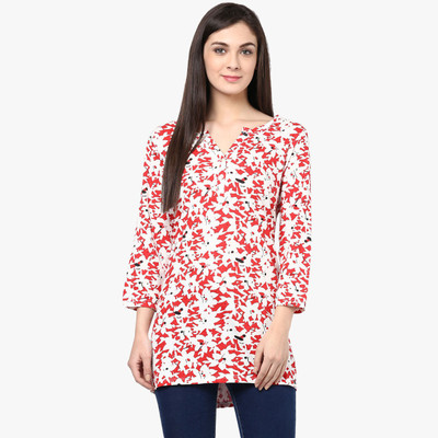 

Alto Moda by Pantaloons Printed Women's Round Neck Red T-Shirt
