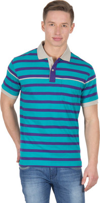 

Wilkins & Tuscany Striped Men's Polo Neck Green T-Shirt