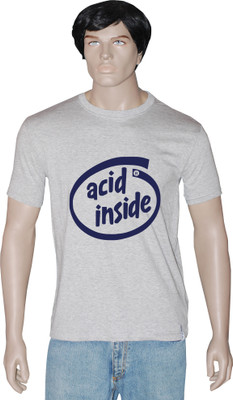 

Tshirt.in Graphic Print Men's Round Neck Grey T-Shirt, Grey melange