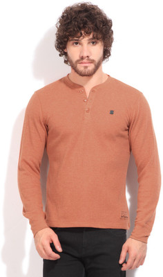 

Lee Solid Men's Henley Orange T-Shirt, Coral