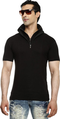 

Tees Collection Solid Men's Polo Neck Black T-Shirt