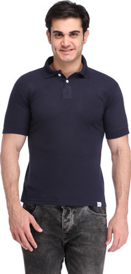 

BigIdea Solid Men's Polo Neck Dark Blue T-Shirt