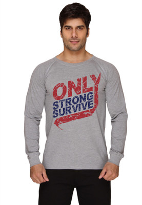 

SayItLoud Graphic Print Men's Round Neck Grey T-Shirt