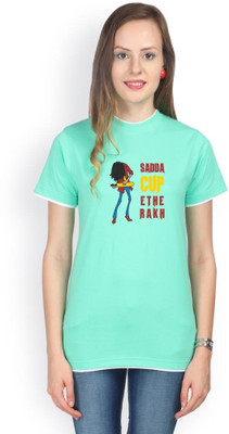 

Campus Sutra Solid Women's Round Neck Green T-Shirt, Sea green