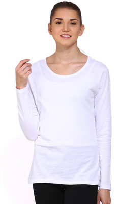 

Ap'pulse Solid Women' Round Neck White T-Shirt