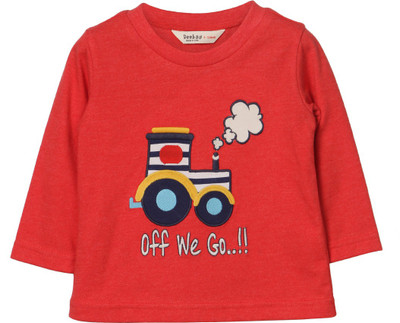 

Beebay Boys Embroidered T Shirt(Maroon, Pack of 1), Rust