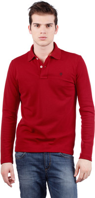 USI Solid Men's Polo Neck Red T-Shirt