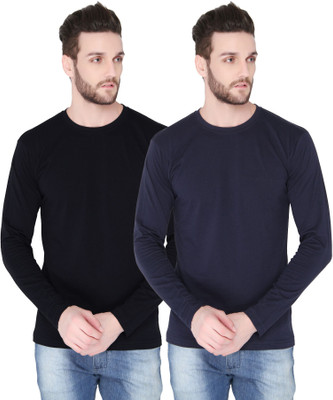 

Joke Tees Solid Men's Round Neck Black, Dark Blue T-Shirt(Pack of 2, Black navyblue