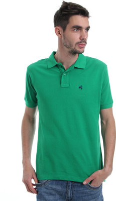 

Wrangler Solid Men's Polo Neck Green T-Shirt