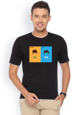 

Campus Sutra Printed Men Round Neck Black T-Shirt
