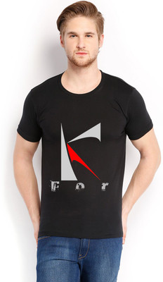 

Trendster Printed Men' Round Neck Black T-Shirt