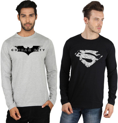 

SayItLoud Printed Men's Round Neck Black, Grey T-Shirt(Pack of 2)