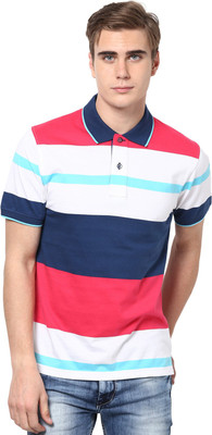 

Mudo Striped Men's Mandarin Collar Blue, Green T-Shirt