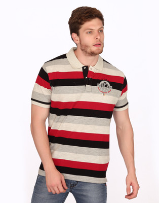 

Fritzberg Striped Men's Polo Neck Multicolor T-Shirt, Red