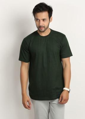 

Weardo Solid Men' Round Neck Dark Green T-Shirt, Bottle green