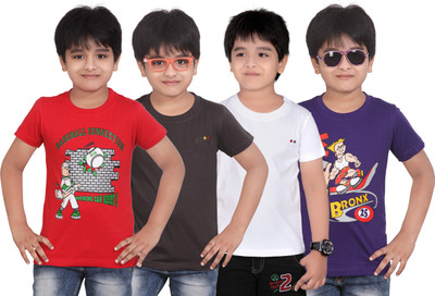 

Dongli Boys Solid T Shirt(Multicolor, Pack of 4)