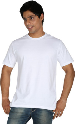 

Trendster Solid Men's Round Neck White T-Shirt