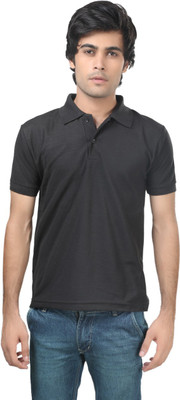 

Trendy Trotters Solid Men's Polo Neck Black T-Shirt