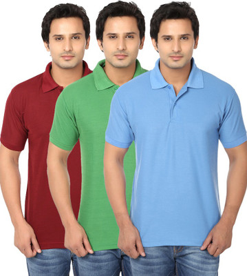 

Ansh Fashion Wear Solid Men's Polo Neck Multicolor T-Shirt(Pack of 3, Multi