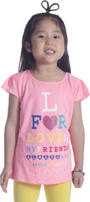 50% OFF on Sera Graphic Print Girls Round Neck Pink T-Shirt 50% OFF on Sera Graphic Print Girls Round Neck Pink T-Shirt