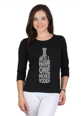 

SayItLoud Printed Women's Round Neck Black T-Shirt