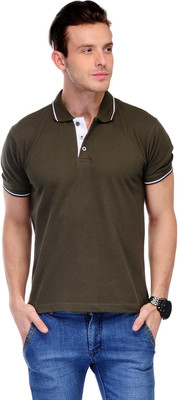 

Scott International Solid Men' Polo Neck Green T-Shirt, Military green