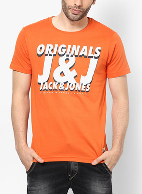 

Jack & Jones Graphic Print Men's Round Neck Orange T-Shirt, Koi